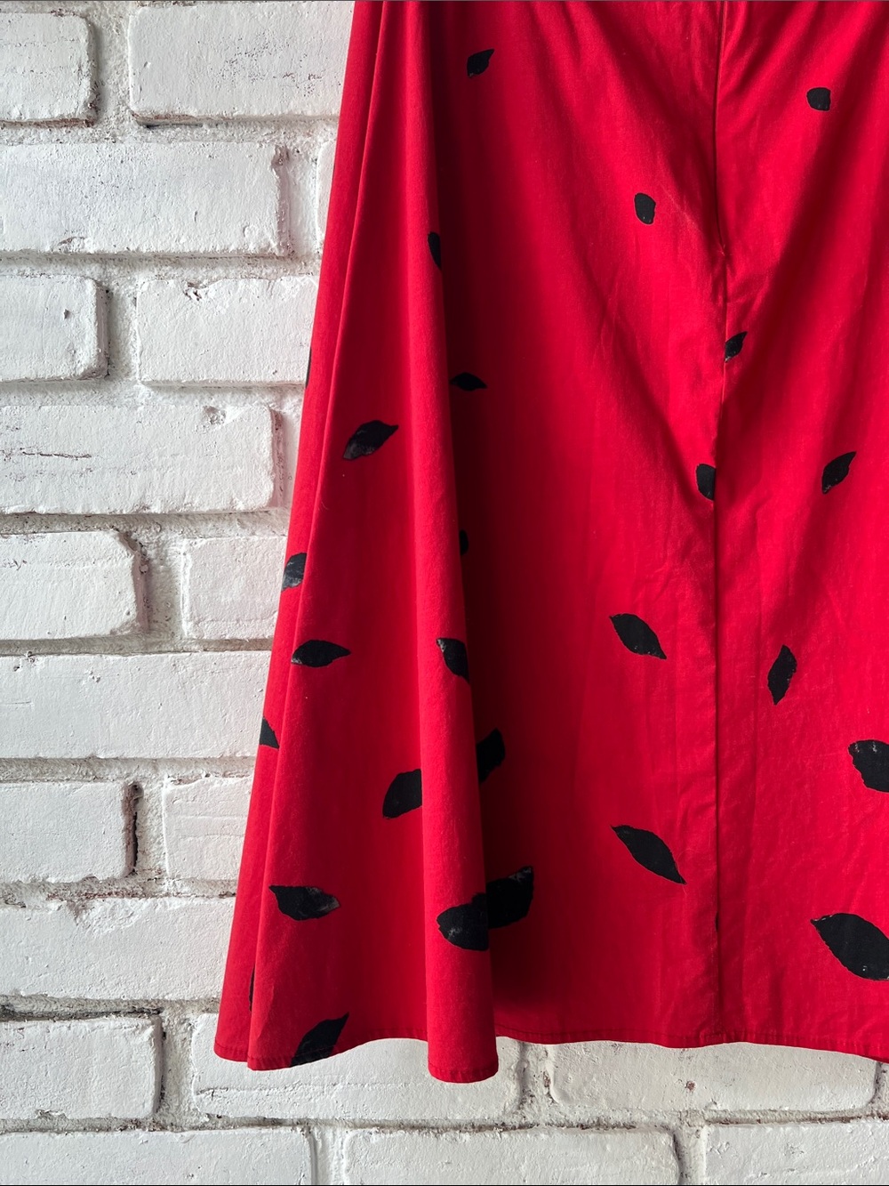 Red Floral Halter Midi Dress vintage le chateau - Picture 9 of 16